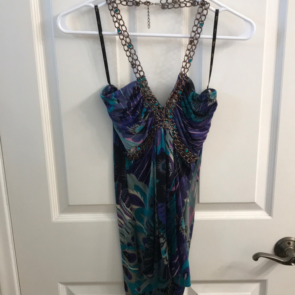 Sky jeweled halter top size Small